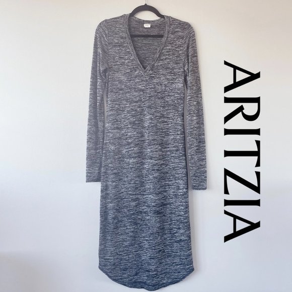 Wilfred Free Aritzia Dress large salt & pepper midi dress sweater dress - Picture 2 of 16